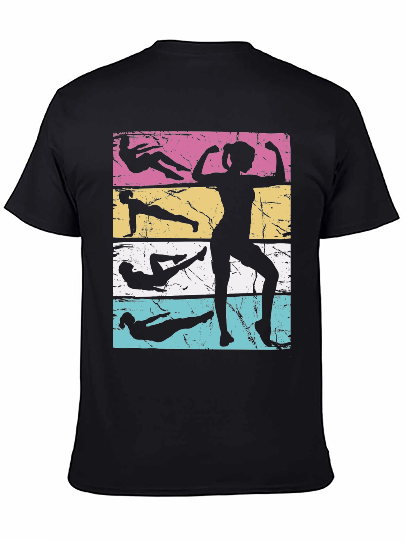 Retro Fitness Silhouette Tee - Workout Motivation Shirt