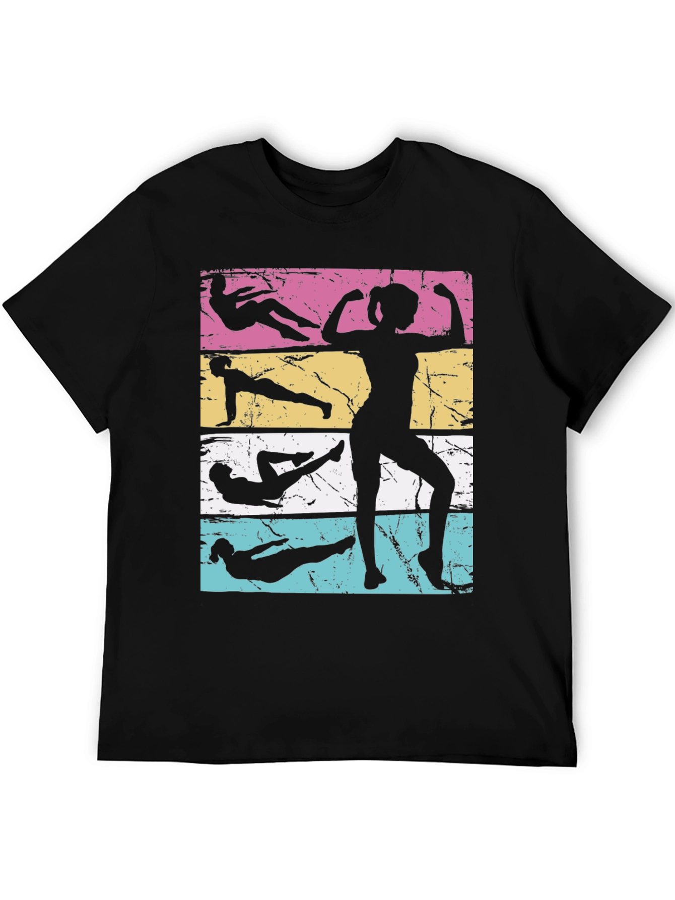 Retro Fitness Silhouette Tee - Workout Motivation Shirt