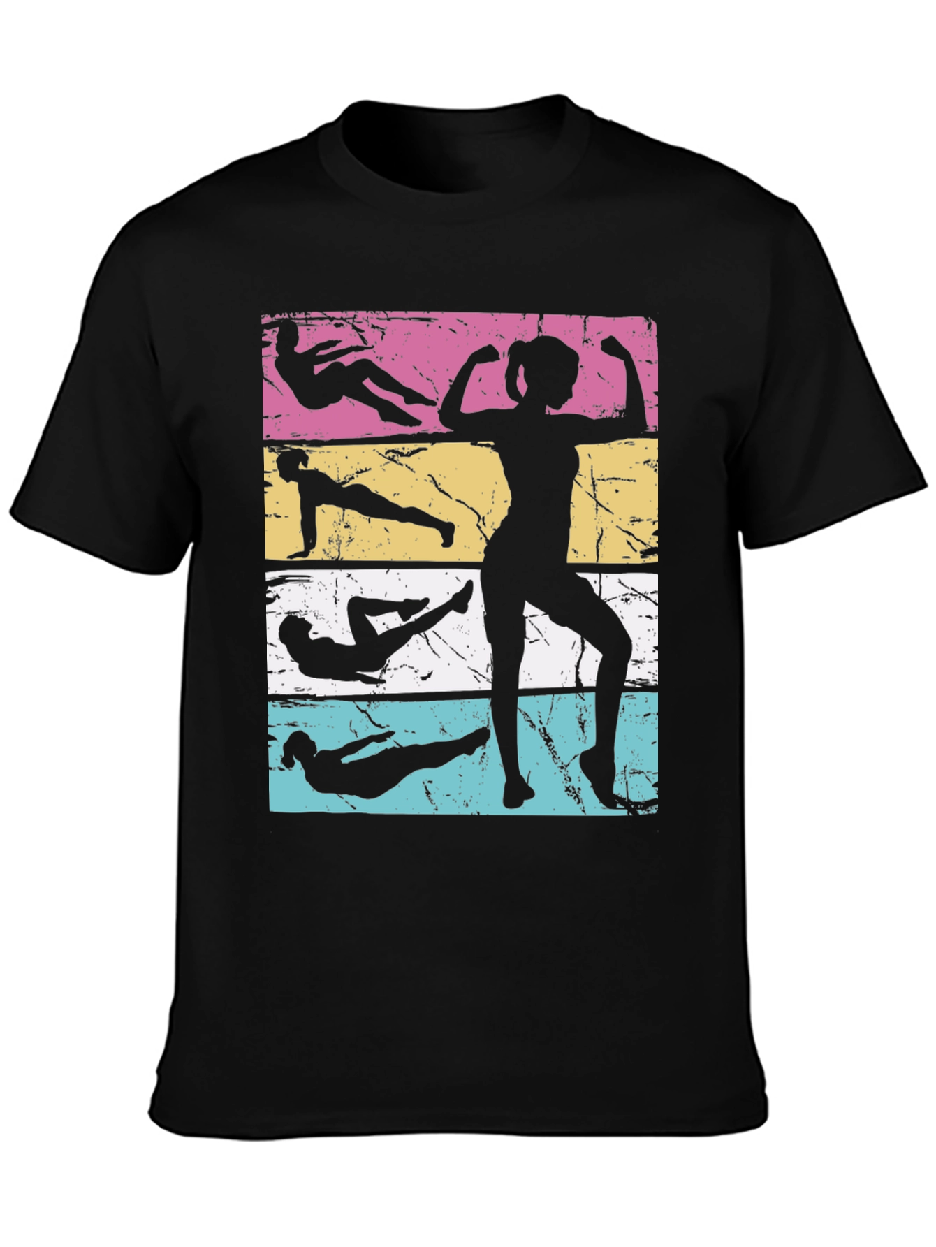 Retro Fitness Silhouette Tee - Workout Motivation Shirt