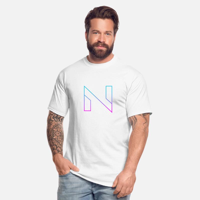 Electric Gradient Letter N Typographical T-Shirt