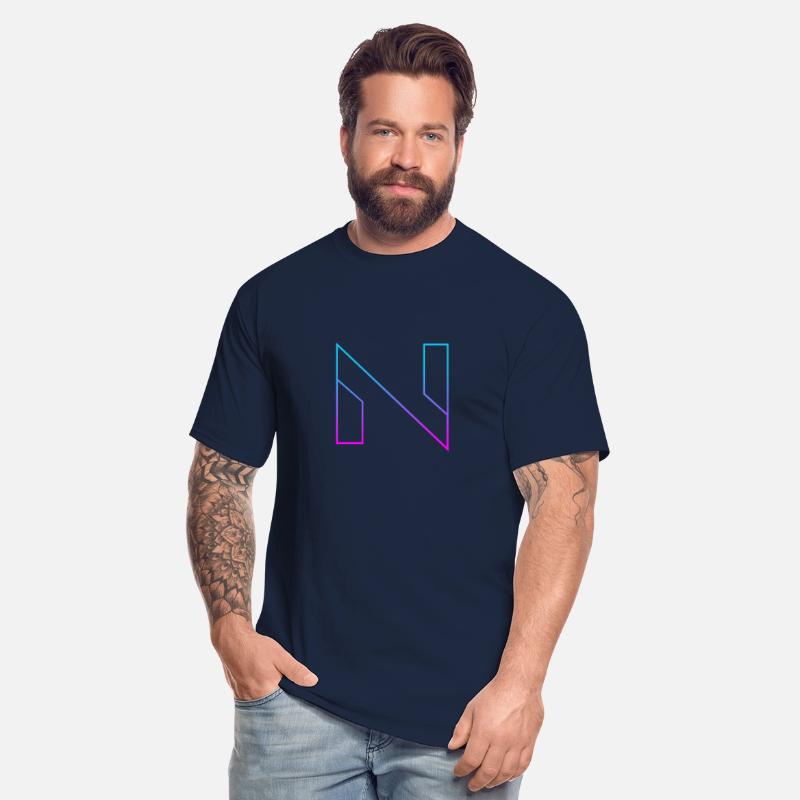 Electric Gradient Letter N Typographical T-Shirt
