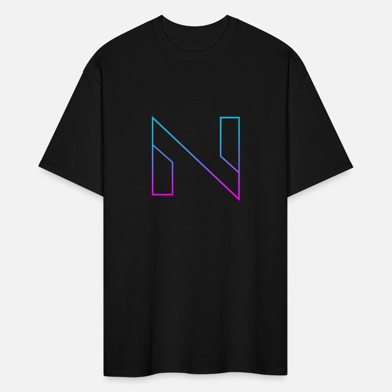 Electric Gradient Letter N Typographical T-Shirt