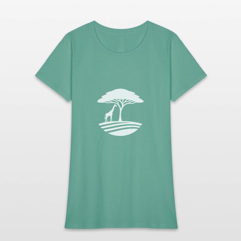 Elegant Giraffe Silhouette Under An Tree