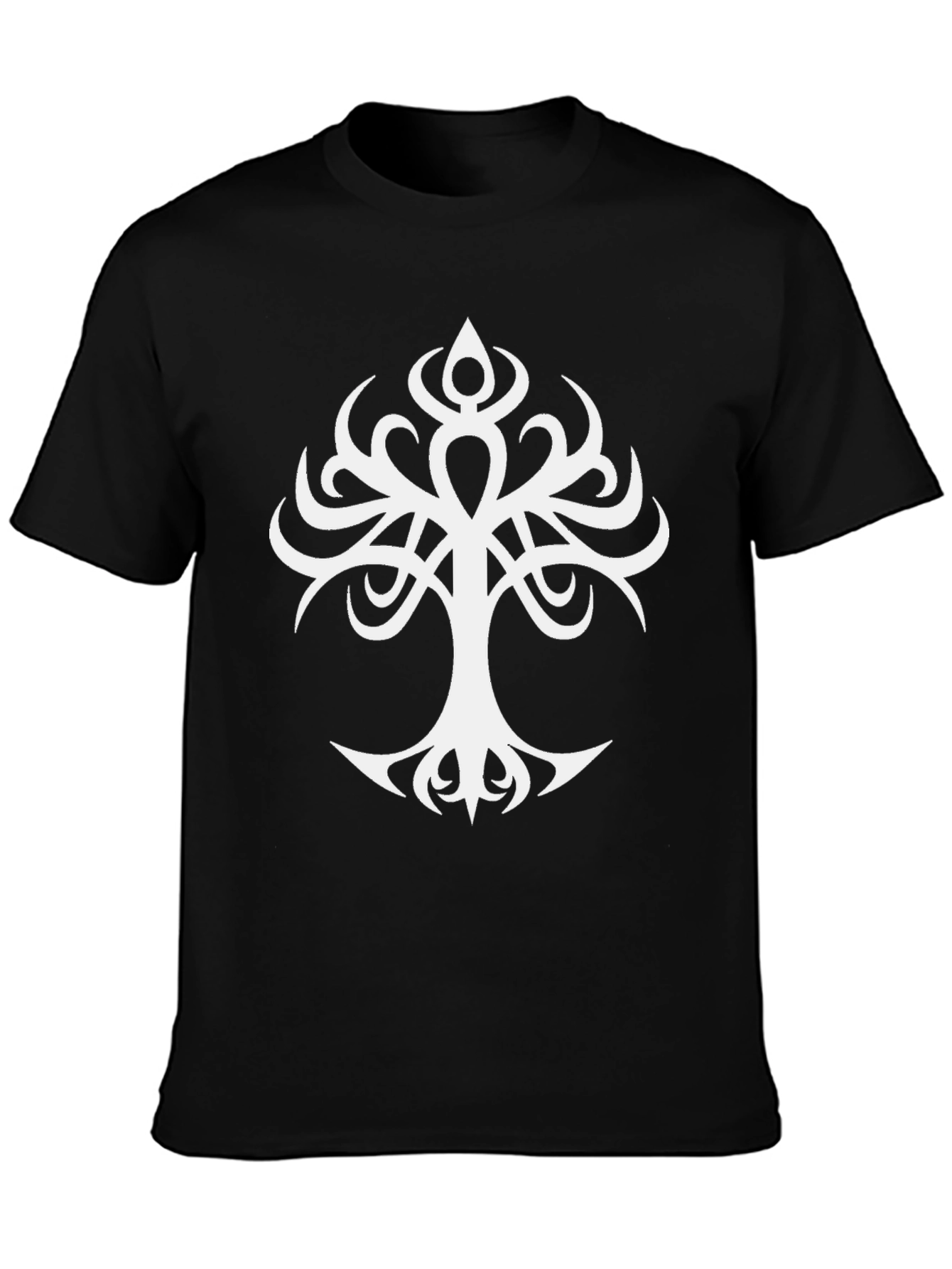 Tribal Tree Graphic Black T-Shirt