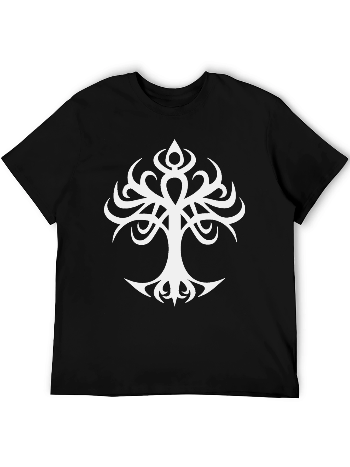 Tribal Tree Graphic Black T-Shirt