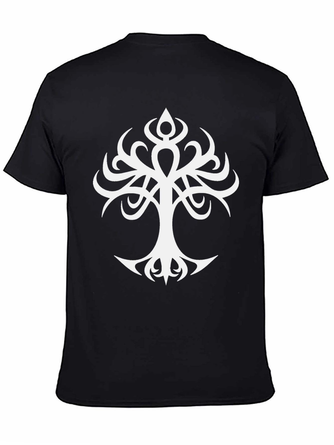 Tribal Tree Graphic Black T-Shirt