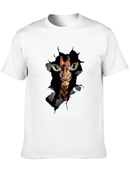 Giraffe Graphic Print Mens T-Shirt