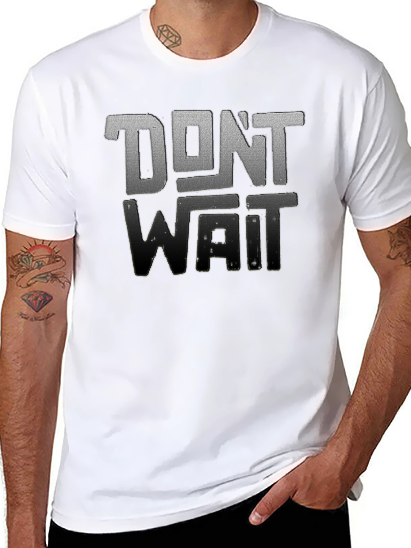 Dont Wait Graphic Tee - Black Crew Neck T-Shirt