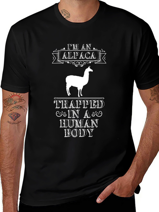 Alpaca in a Human Body Graphic Tee - Funny Animal Lover Shirt