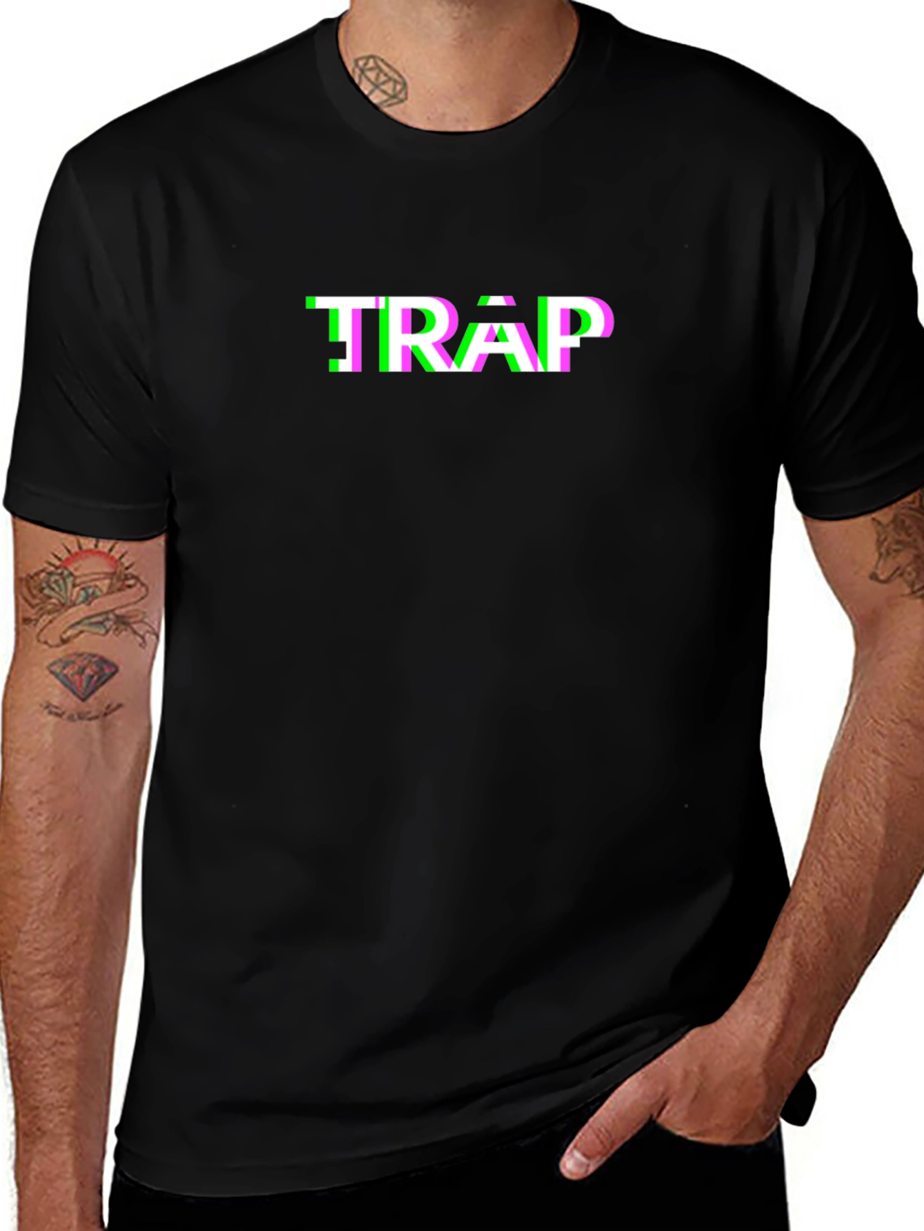 Glitch Trap Graphic Tee - Black