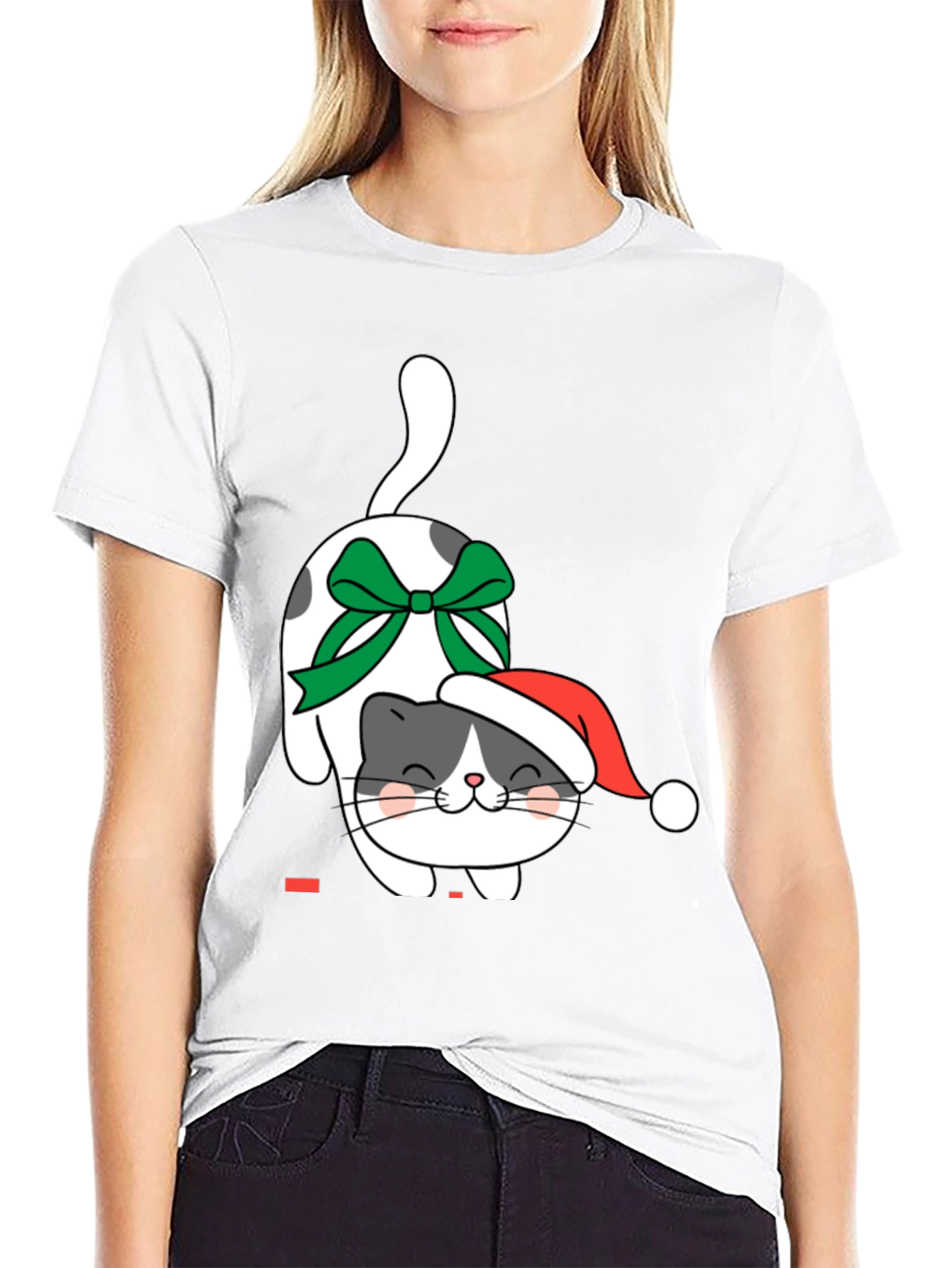 Festive Feline: Christmas Cat Graphic Tee