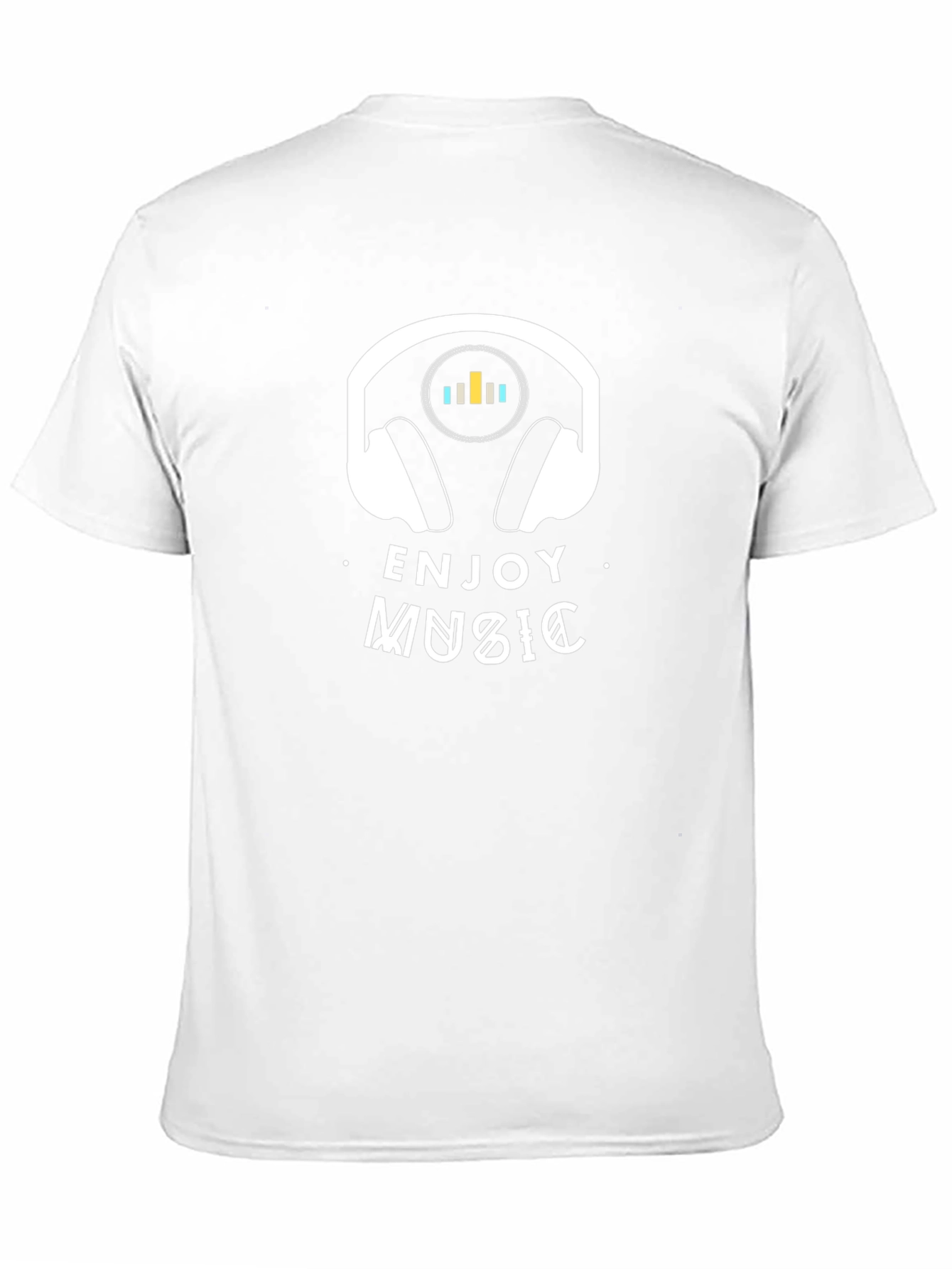 Enjoy Music Black T-Shirt - Headphone Graphic