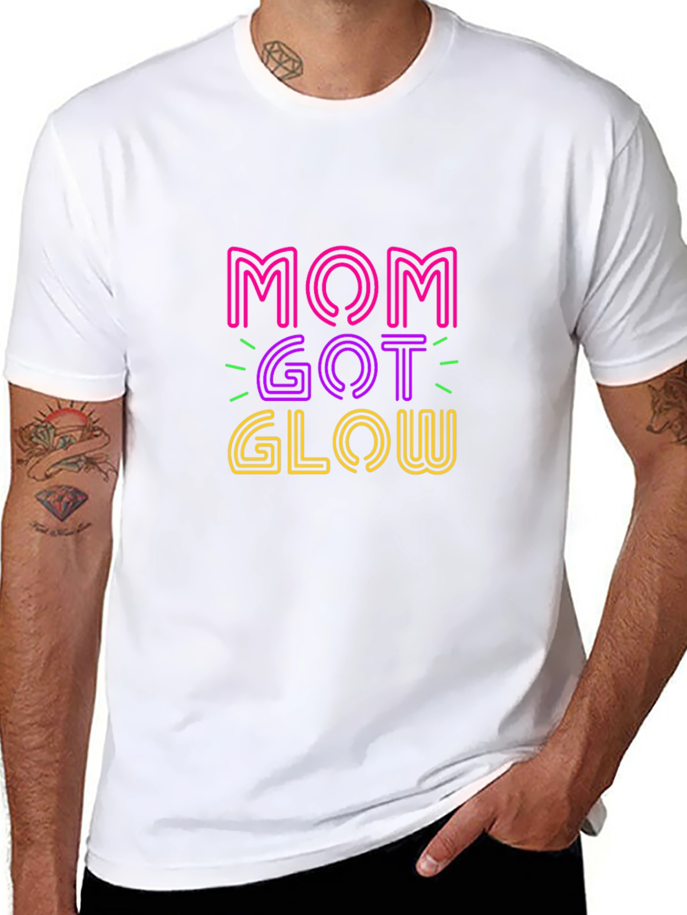 Mom Got Glow Graphic T-Shirt - Trendy Neon Design