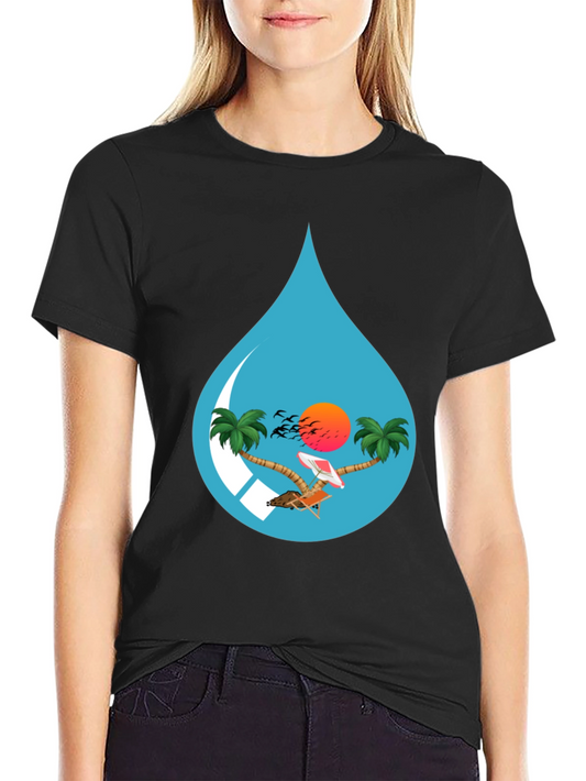 Tropical Beach Scene Graphic Tee - Island Vibes T-Shirt