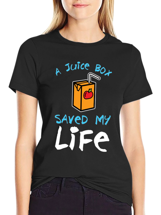 Juice Box Saved My Life Graphic Tee - Trendy T-Shirt