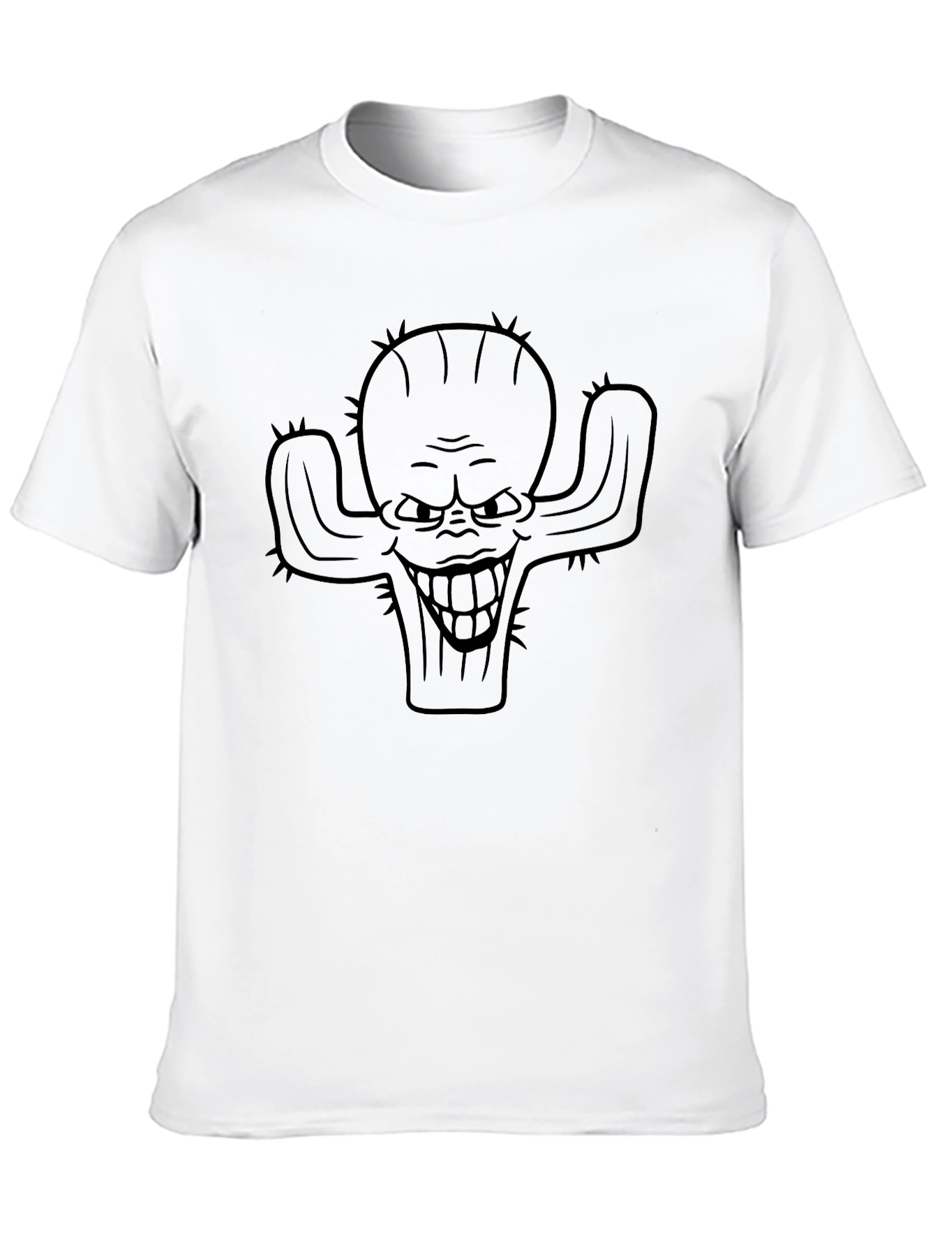 Mens Black T-Shirt with Cactus Graphic