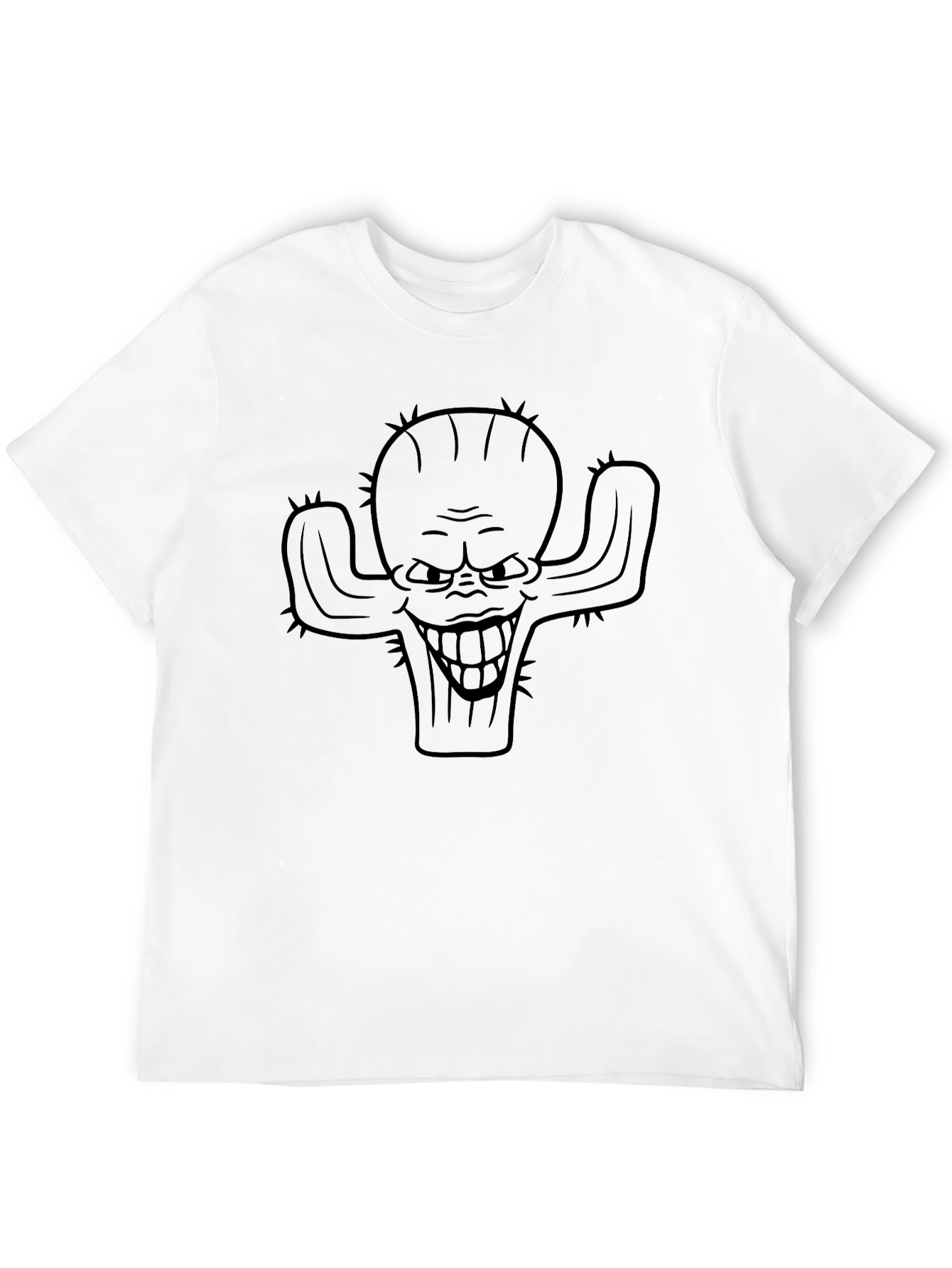 Mens Black T-Shirt with Cactus Graphic