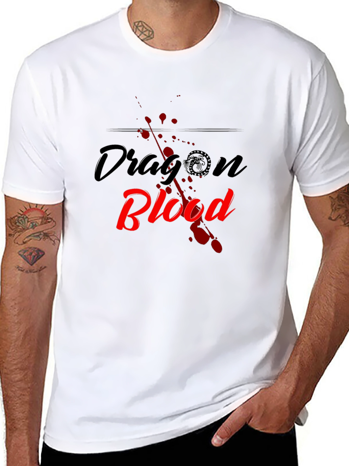 Dragon Blood Graphic Tee - Black Cotton Blend T-Shirt