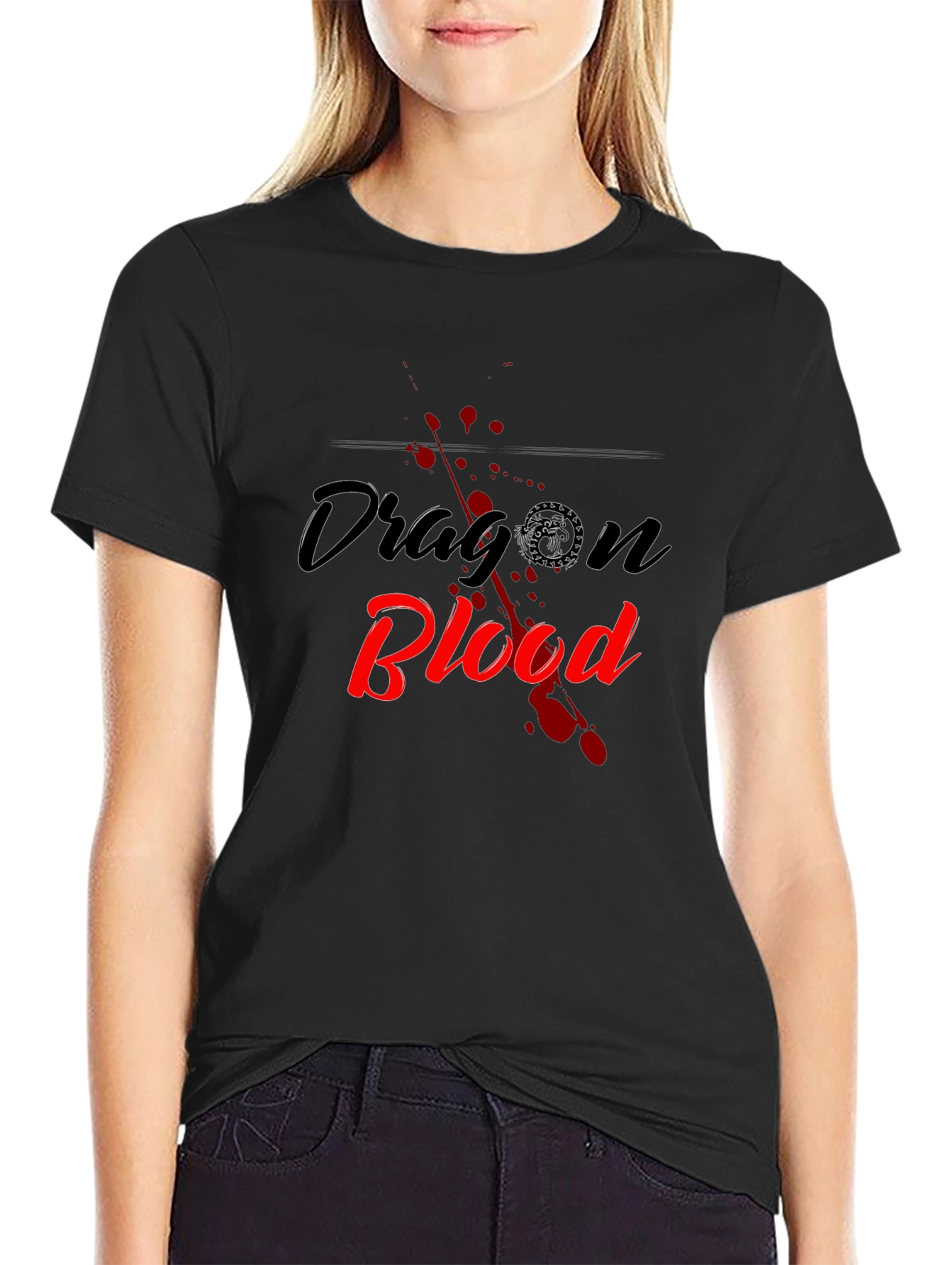 Dragon Blood Graphic Tee - Black Cotton Blend T-Shirt