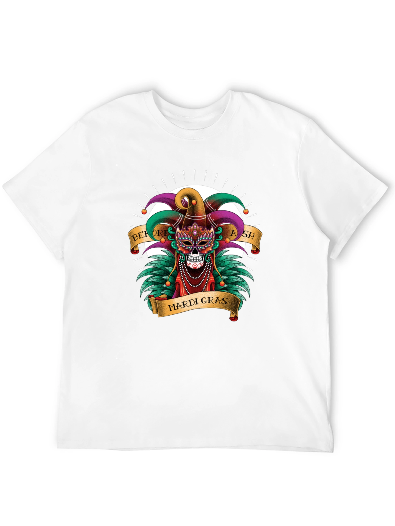 Mardi Gras Skull T-Shirt - Before Ash Celebration
