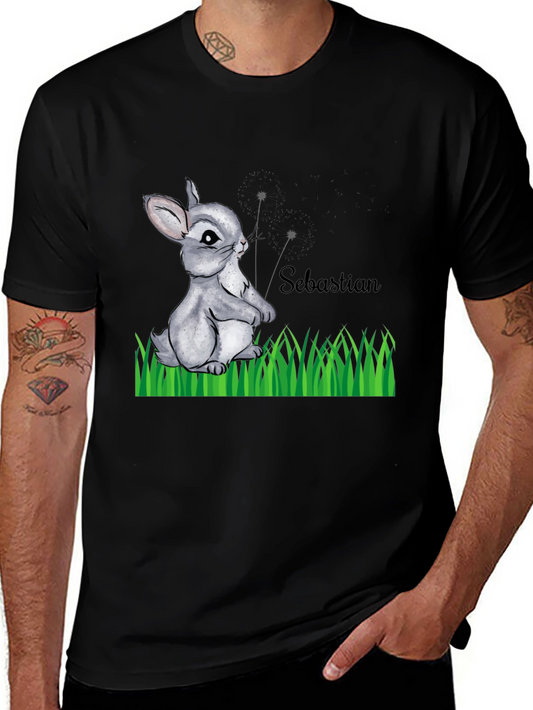 Cute Bunny Personalized T-Shirt - Sebastian Rabbit Tee