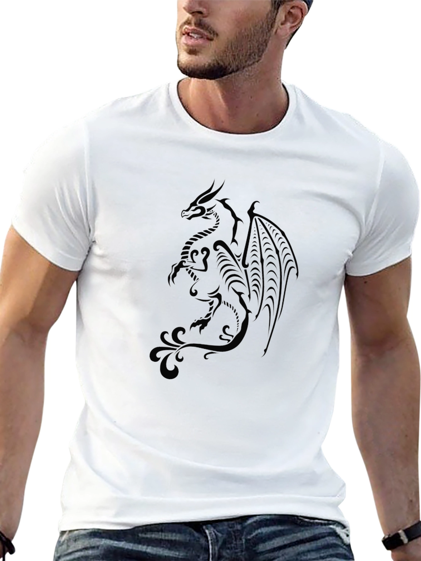 Dragon Print Black T-Shirt