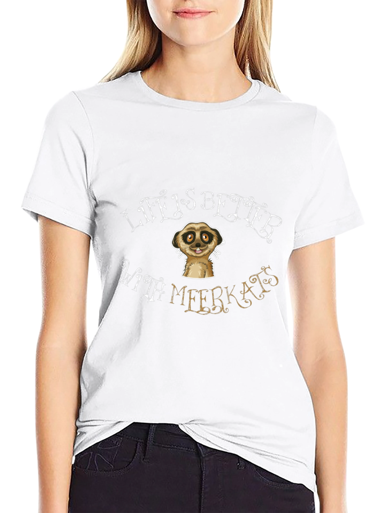 Life is Better With Meerkats Black T-Shirt
