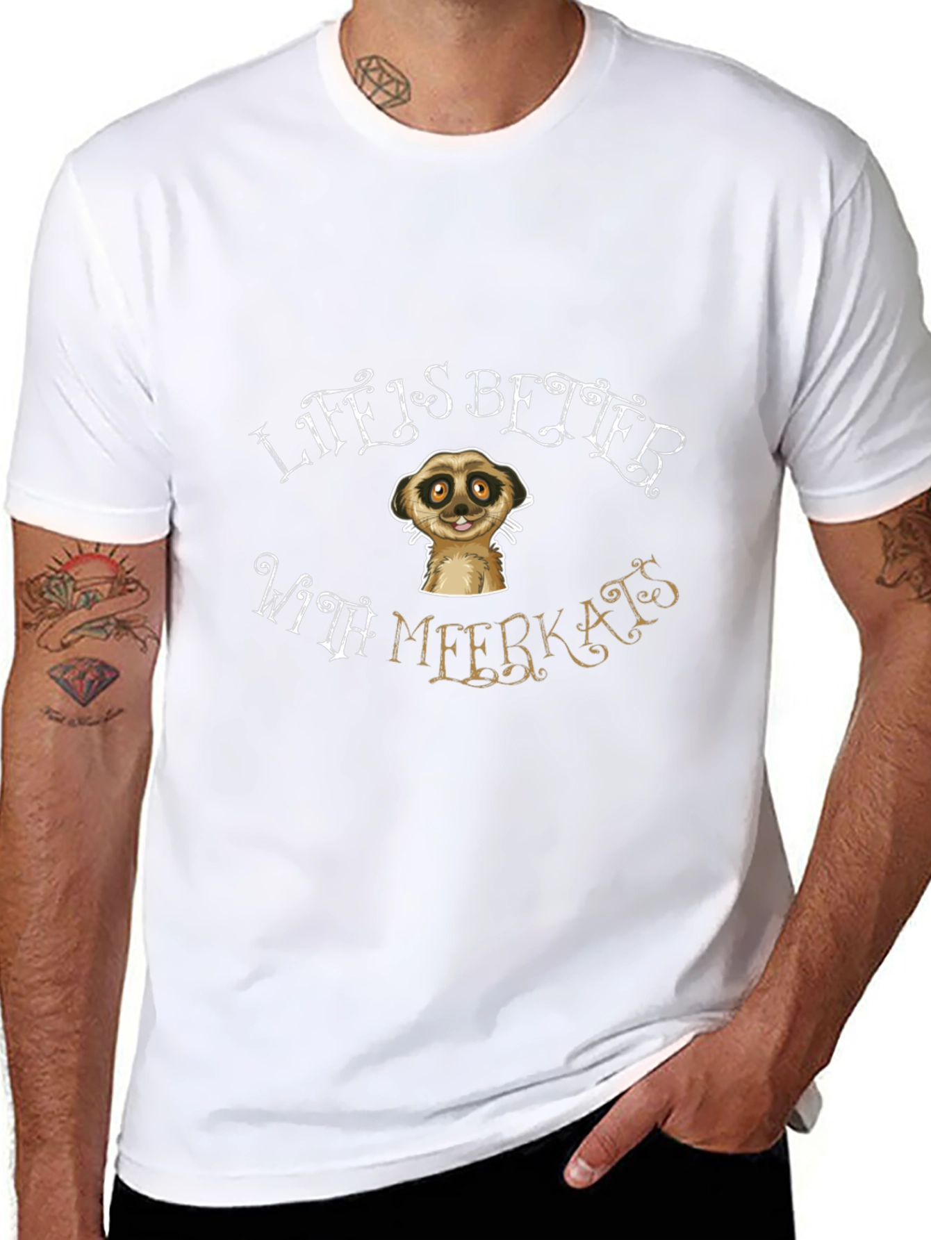 Life is Better With Meerkats Black T-Shirt
