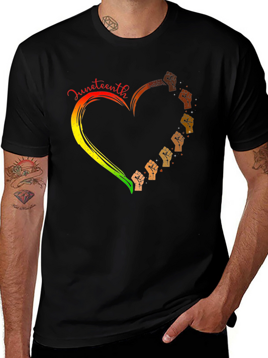 Juneteenth Heart Fist Graphic T-Shirt