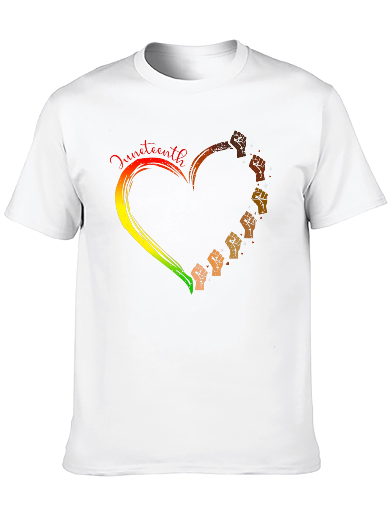 Juneteenth Heart Fist Graphic T-Shirt