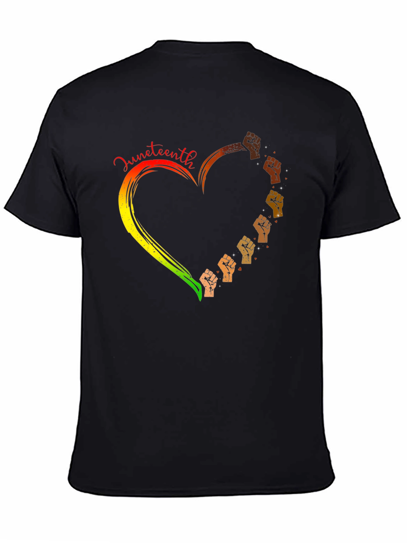 Juneteenth Heart Fist Graphic T-Shirt