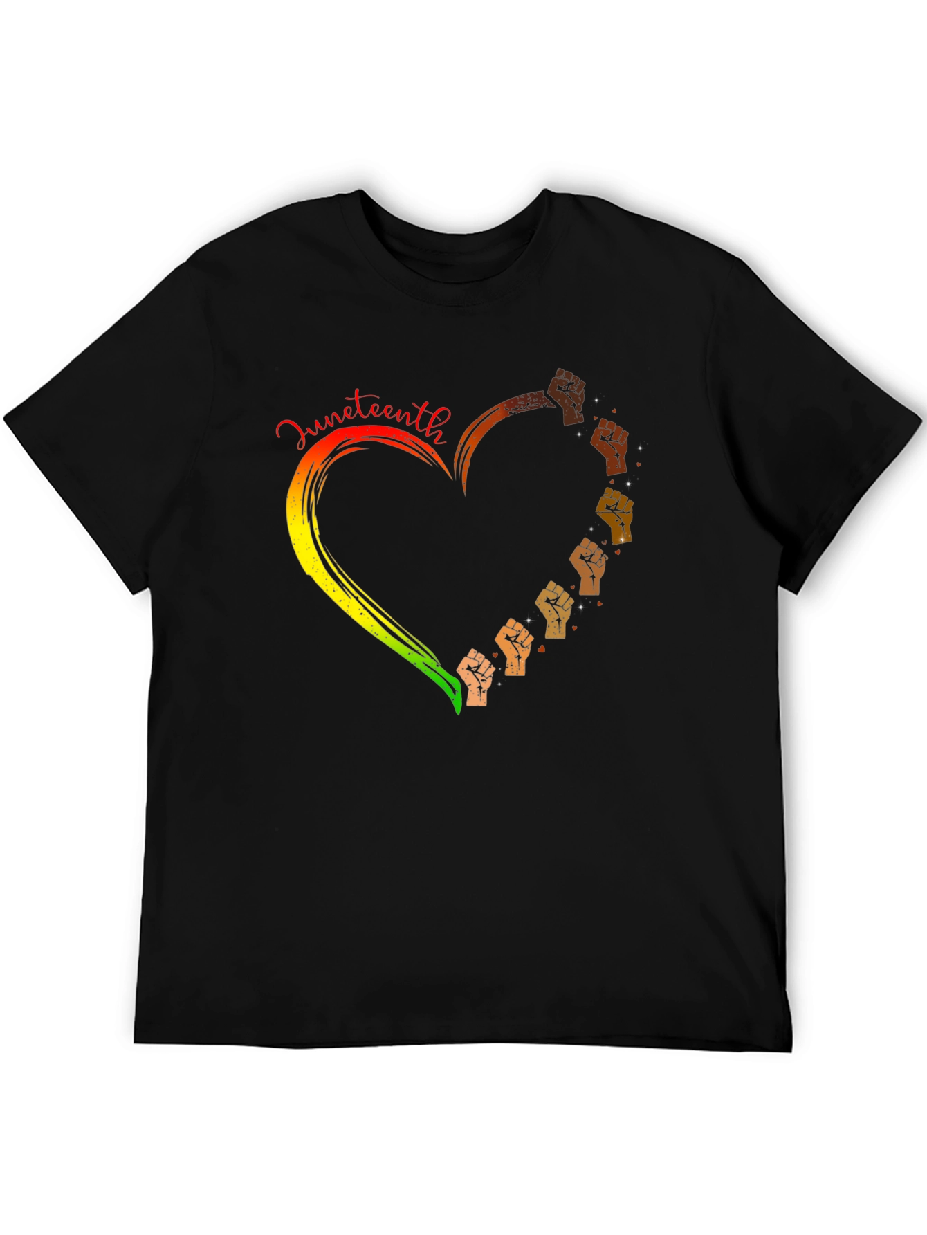 Juneteenth Heart Fist Graphic T-Shirt