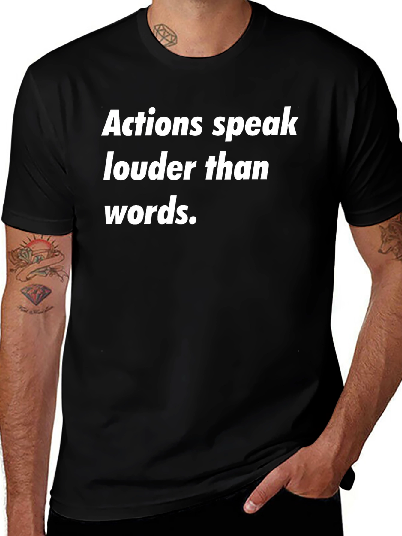 Actions Speak Louder Black T-Shirt