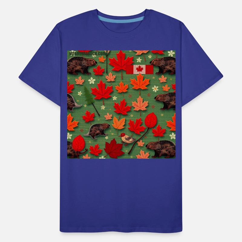 Fall Canadian Wildlife Leaf Pattern