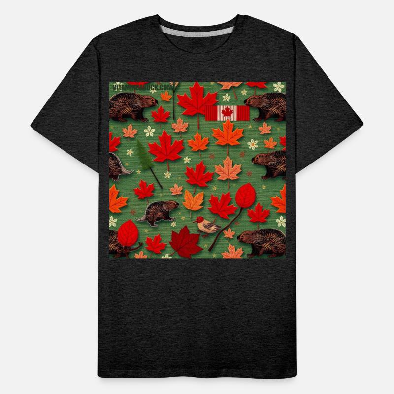 Fall Canadian Wildlife Leaf Pattern