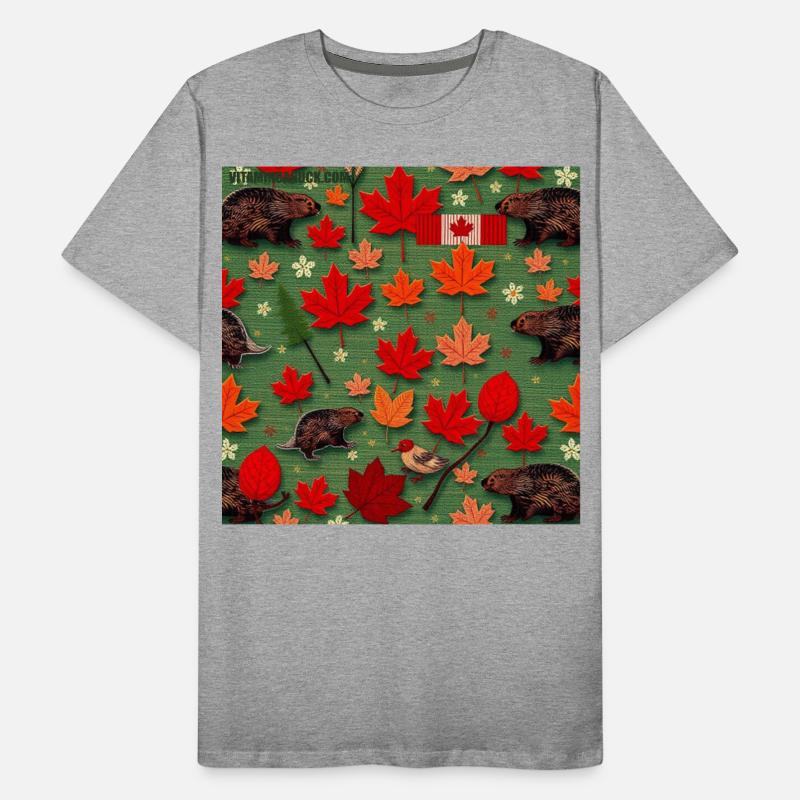 Fall Canadian Wildlife Leaf Pattern