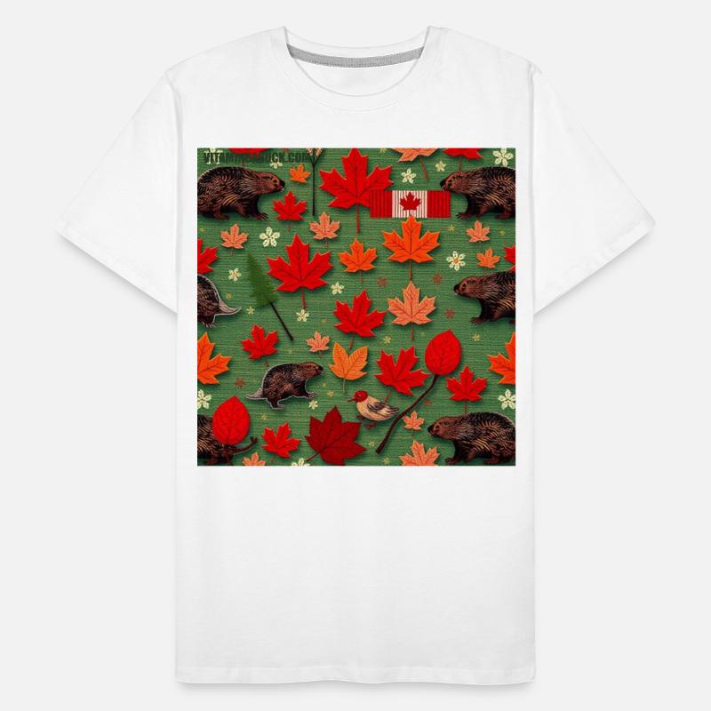 Fall Canadian Wildlife Leaf Pattern