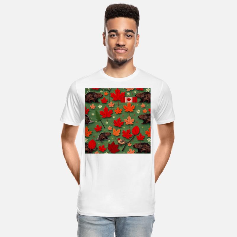 Fall Canadian Wildlife Leaf Pattern