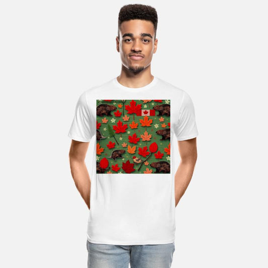 Fall Canadian Wildlife Leaf Pattern