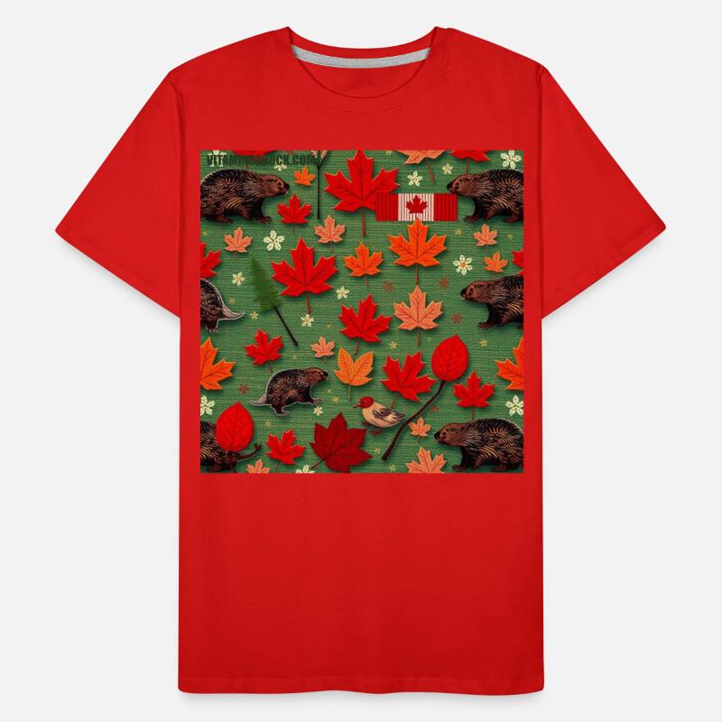 Fall Canadian Wildlife Leaf Pattern