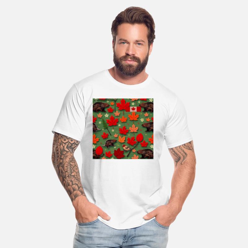 Fall Canadian Wildlife Leaf Pattern