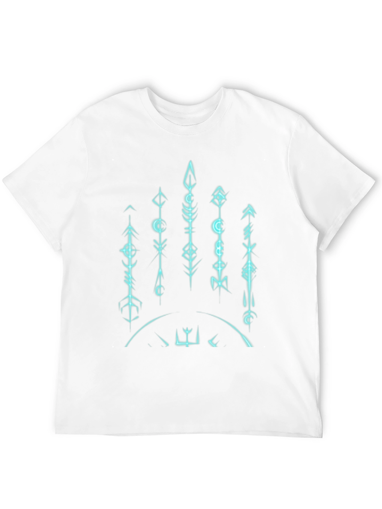 Mens Black Graphic Tee - Geometric Symbols