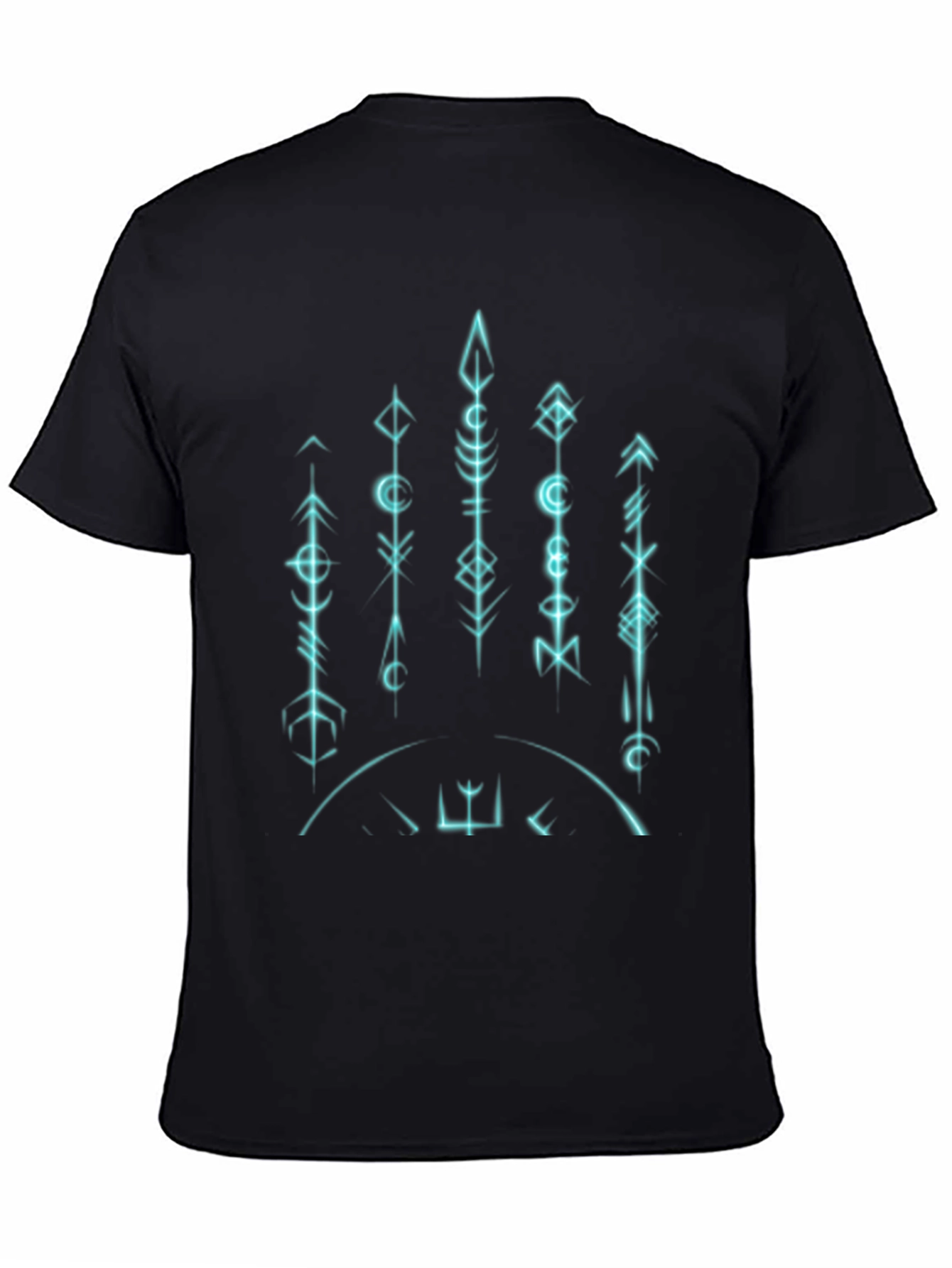 Mens Black Graphic Tee - Geometric Symbols