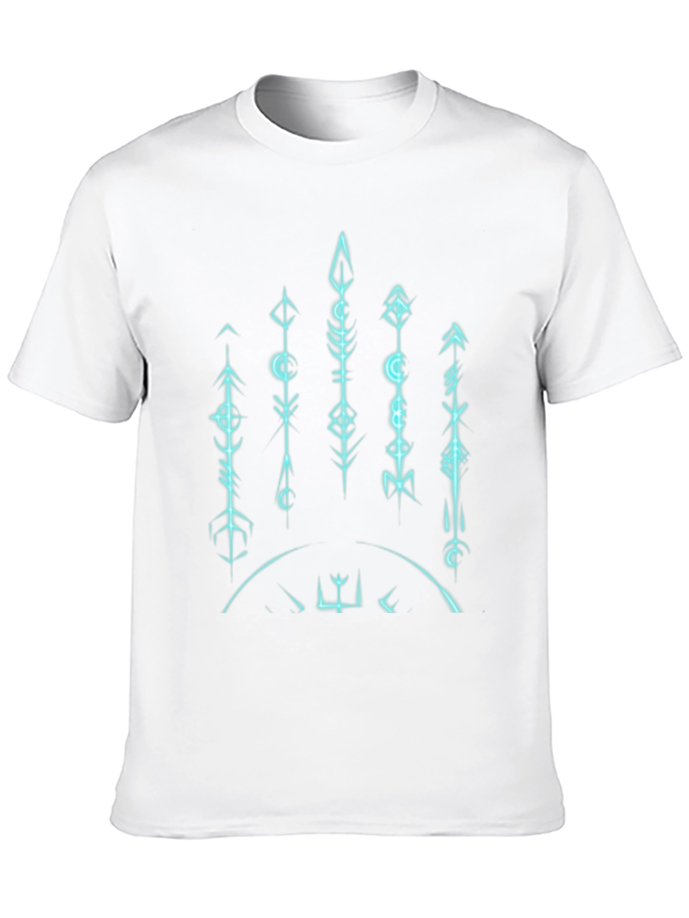 Mens Black Graphic Tee - Geometric Symbols