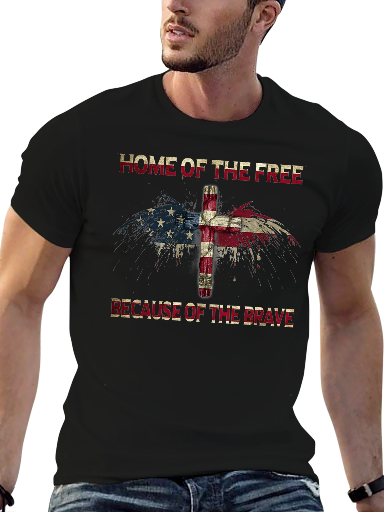 Home of the Free Christian USA Flag T-Shirt