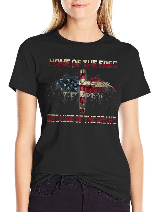 Home of the Free Christian USA Flag T-Shirt