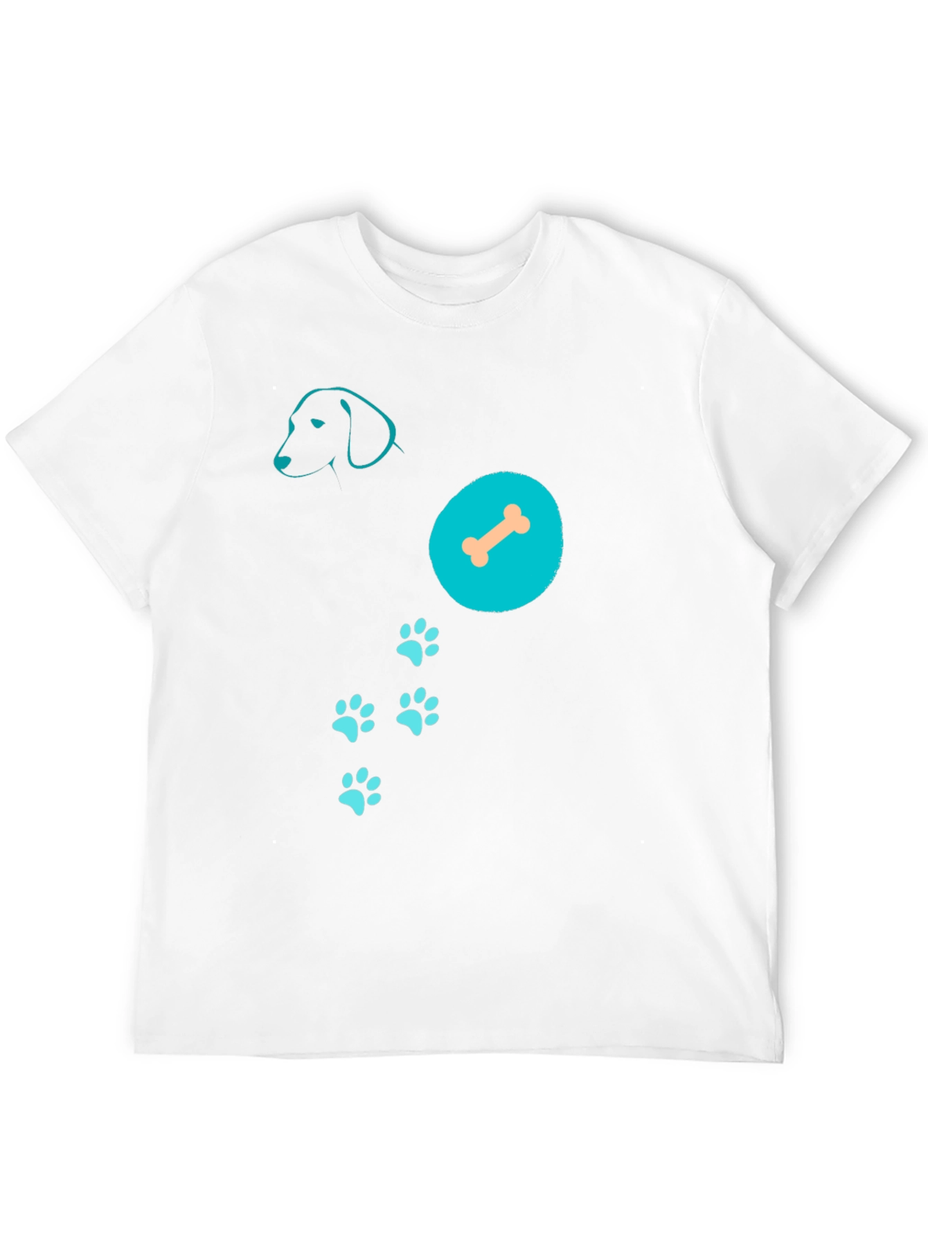 Dog Lover T-Shirt: Dog Silhouette Bone & Paws