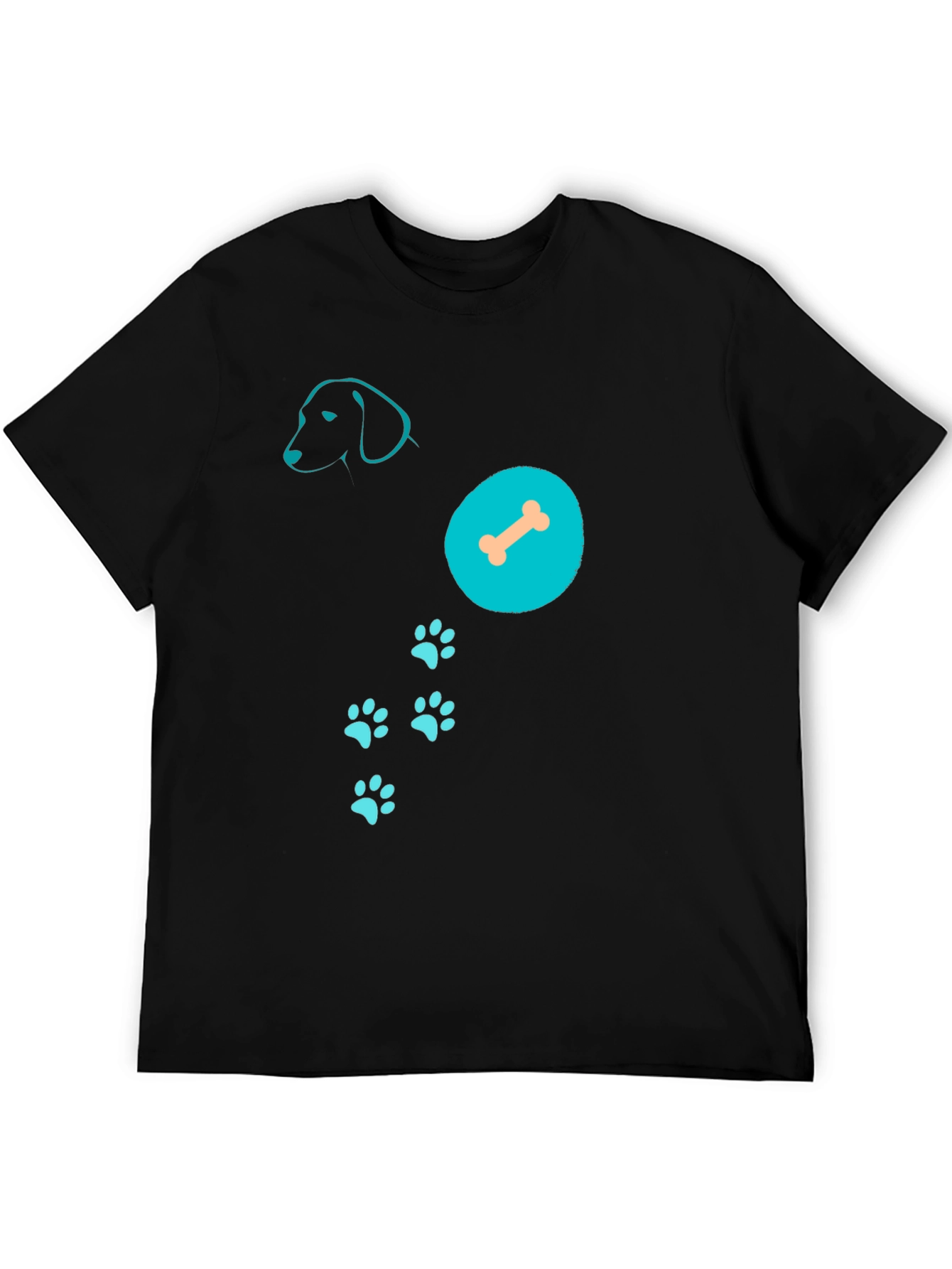 Dog Lover T-Shirt: Dog Silhouette Bone & Paws