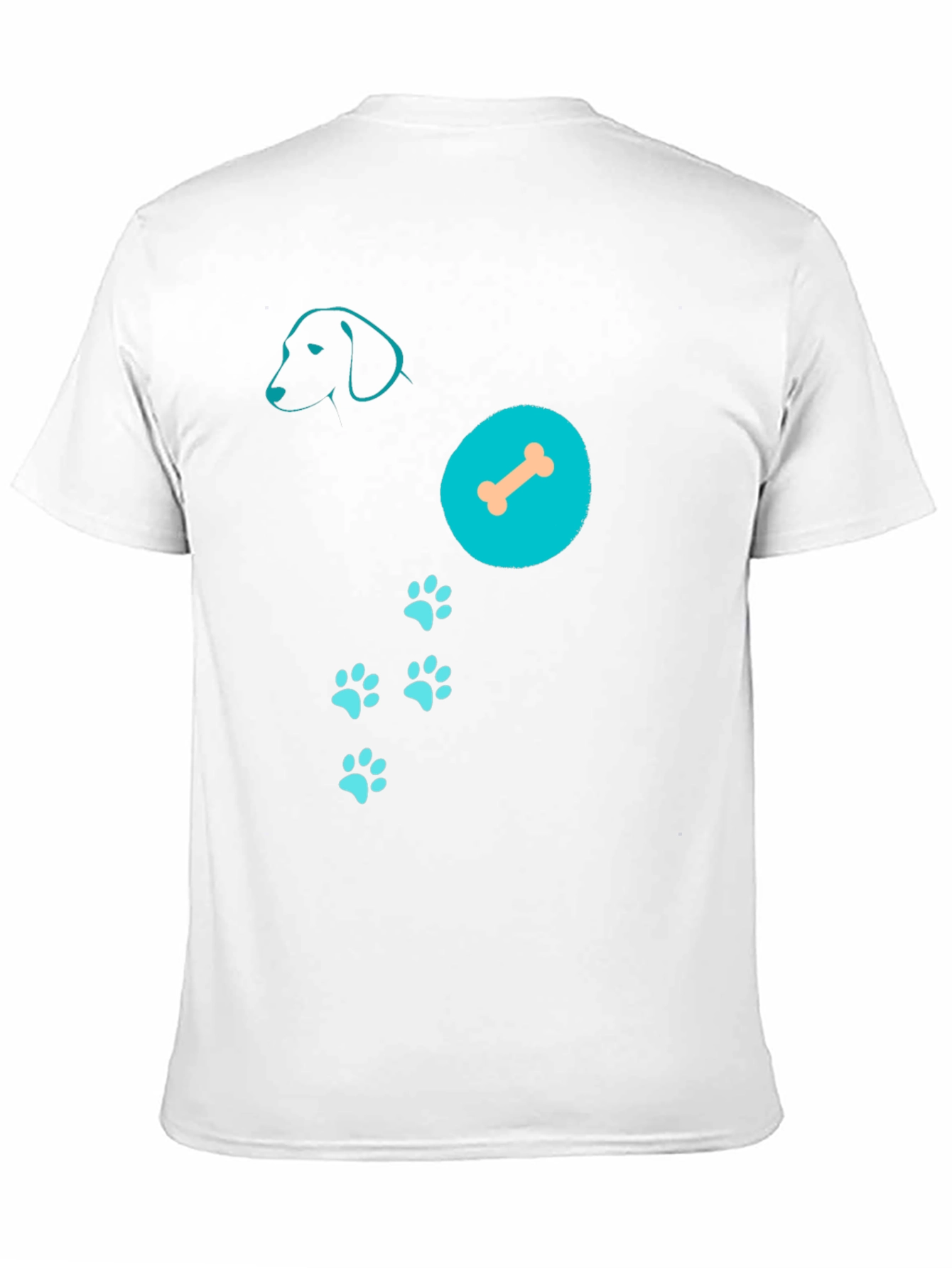 Dog Lover T-Shirt: Dog Silhouette Bone & Paws