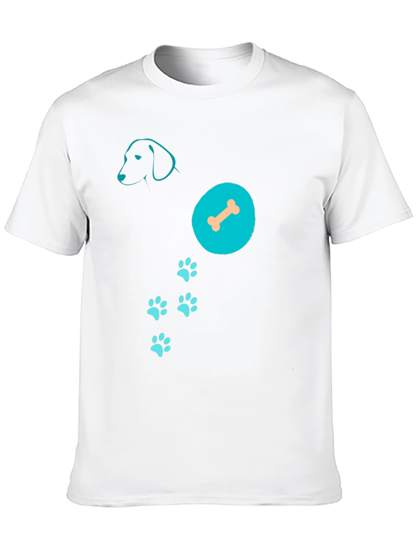 Dog Lover T-Shirt: Dog Silhouette Bone & Paws